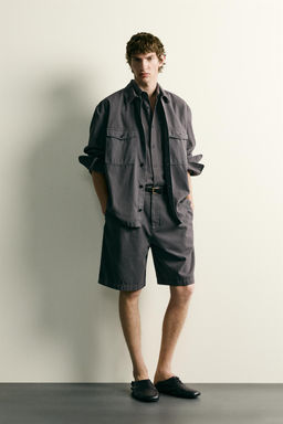 SOBRECAMISA LAVADA RELAXED FIT / Gris