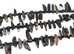 Бусины из агата галтовка 10*40мм, 40см, 25 бусин Радуга камня