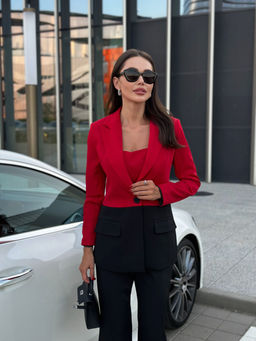 Жакет AURA 1115-176 красный + чёрный