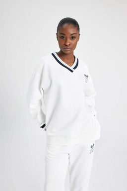 DeFactoFit Толстовка Oversize с принтом и V-образным вырезом  фото 7