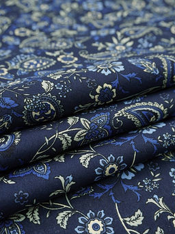 Импорт. хлопок Линиза цв.чернильный, ш.1.45м, хлопок-100%, 100гр/м.кв - Купава фото 3