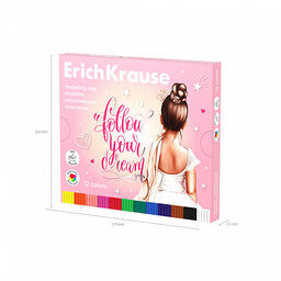 Цена за 1 шт. Пластилин классический ErichKrause Pointes 12 цветов со стеком, 180 г (в коробке 12 шт) фото 6