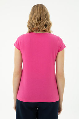 Женская базовая футболка цвета фуксии - U.s. polo assn фото 12