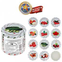 Крышка Твист III-100 Карусель, для бытового консервирования, винтовая, жесть электролитического лужения s0,20мм, литография, ТУ 9299-001-03965353-2020, упаковка: термоусадочная пленка (Россия)