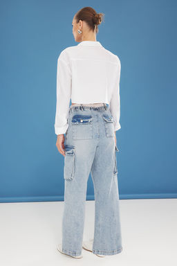 Mavi Kargo Cep Detayl? Boxer Kemerli Yuksek Bel Wide Leg Jeans TWOSS25JE00185 - Trendyolmilla фото 6