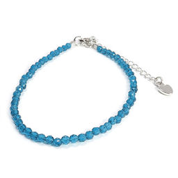 Браслет Шпинель с алмазной огранкой Морская волна 3мм