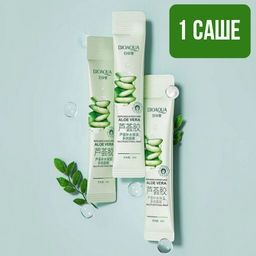 Мультиэффективная освежающая маска с экстрактами Алоэ Вера и гамамелиса 4 мл*1 саше - Bioaqua фото 3