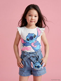 Bisiklet Yaka Stitch Bask?l? K?z ?ocuk Atlet