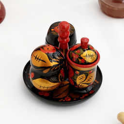 Набор для специй дерево «Ягодка», 4 предмета, хохлома