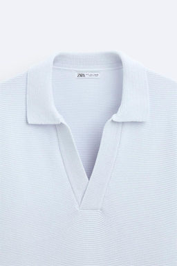 TEXTURED KNIT POLO SHIRT - Zara фото 8