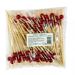 Шампур бамбук 12 см "Жемчуг" в ассорт.