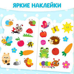 Раскраска с наклейками «Мышонок и весёлые друзья», 12 стр.