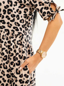 Платье женское, цвет бежевый черный