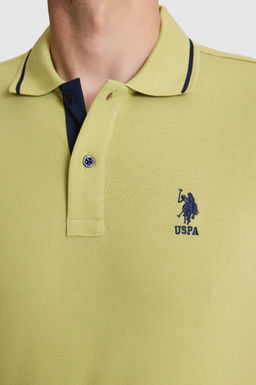 Erkek Ye_il Slim Fit Polo Yaka Basic Ti__rt