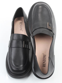 03-DEB58-1 BLACK Лоферы женские (натуральная кожа)