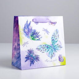 Пакет ламинированный квадратный Лавандовая легкость, 22 22 11 см