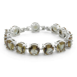 Султанит, браслет Католина, покрытие родий, длина 16,5см