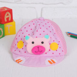 Цена за 12 шт. Кепка детская «Мишка», р-р. 52-54 см, цвета МИКС