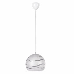 Светильник потолочный д20см, h17см, общая длиная 70см, пластик, белый+серебро (Россия)