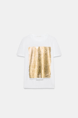 CAMISETA ESTAMPACI?N METALIZADA / Blanco - Zara фото 2