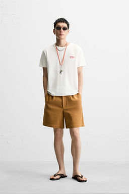 WASHED PRINT SLOGAN T-SHIRT