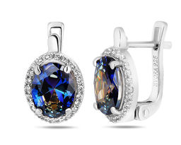 Серьги, мистик кварц синий, Джайв