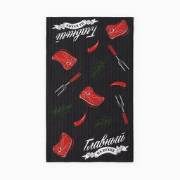 Полотенце кух. Доляна Главный по мясу 35х60 см, рогожка, 100% хл, 160г/м2  фото 3