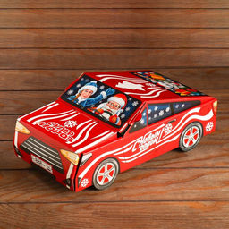 Цена за 5 шт. Подарочная новогодняя коробка «Автогонки», фигурная, 11×31.5×13 см