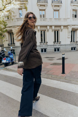 STRIPED SHIRT WITH BUCKLES - Zara фото 3