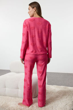 Trendyolmilla Pembe Kalpli Orme Pijama Tak?m? THMAW25PT00086  фото 5