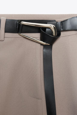 STRAIGHT-LEG DARTED TROUSERS WITH BELT