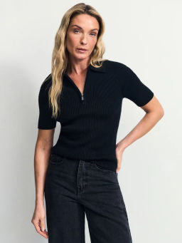 Джемпер в рубчик с молнией / Zarina