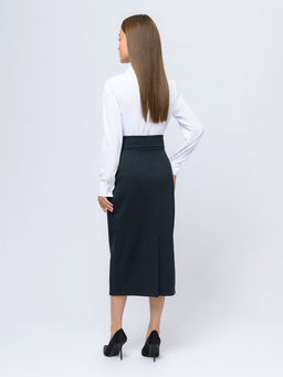 Юбка темно-синего цвета длины миди - 1001dress фото 2