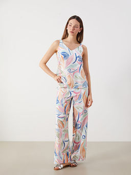 Beli Lastikli Desenli Geni? Pa?a Kad?n Pantolon