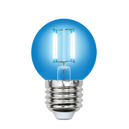 LED-G45-5W/BLUE/E27 GLA02BL Лампа светодиодная. Форма "шар". Серия Air color. Синий свет. Картон. ТМ Uniel