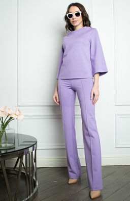 Брюки из трикотажа светло-сиреневый - Donna saggia фото 2
