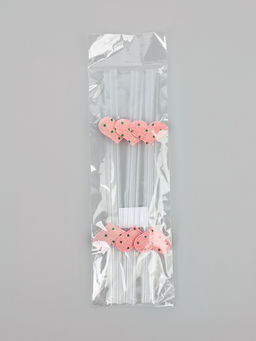 Трубочки для коктейлей Сердечки, розовые, 6 шт.