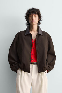 RELAXED FIT CONTRAST COLLAR JACKET LIMITED EDITION - Zara фото 2