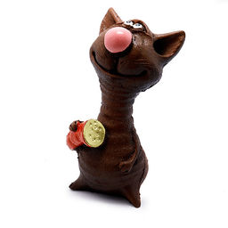 Кот с колбасой символ стабильности и благополучия в доме 10см