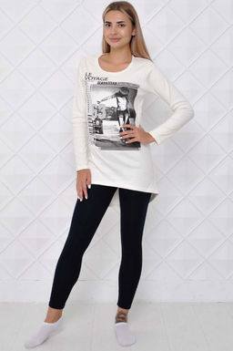 Арт. 4556 Пижама с брюками 44-54 (6 шт) Цвет:верх- белый, низ- черный