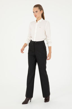 Женские брюки из плотной ткани в антрацитовую полоску - U.s. polo assn фото 3