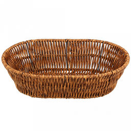 Корзина-сухарница плетеная Кондитер 28х20см h7,5см, полипропилен, коричневый, металлический каркас, форма овальная (Китай) - Домашняя мода фото 2