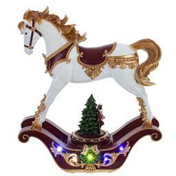 Фигурка декоративная "Лошадка-качалка", (подсвет, муз, 3хАА, н/п), L32 W11 H37 см