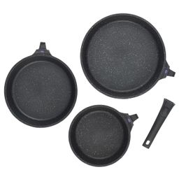 1480 GIPFEL Набор сковород PROOFET 20х5/24х5/28х6см литой алюминий, Whitford Xylan Plus, съемн.ручка