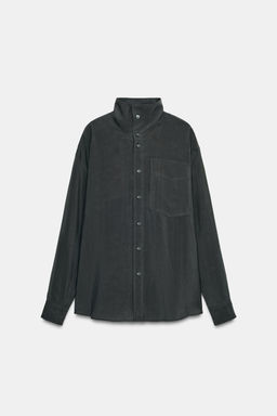 CAMISA FLUIDA OVERSIZE ZW COLLECTION / Gris antracita