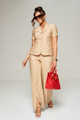 Костюм 6312 песочный, Брюки, Жакет