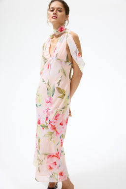 Vestido de gasa con fular decorativo - H&m фото 3