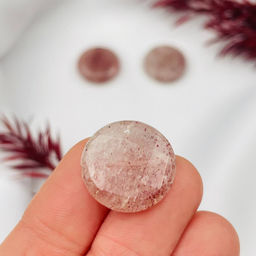 Бусины для украшений из Клубничного кварца (3 шт)