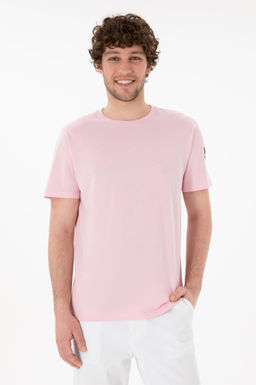 Erkek Regular Fit Bisiklet Yaka A__k Pembe Basic Ti__rt Sepette S_rpriz _ndirim