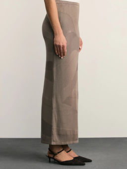 Вязаная юбка миди с абстрактным принтом / Zarina  фото 3